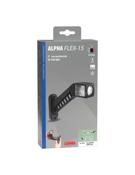 Luce ingombro 6 Led 12 24V omologata Alpha Flex 15 Destra