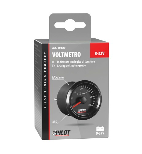 Indicatore 2 retroilluminato Voltimetro Black Analogue