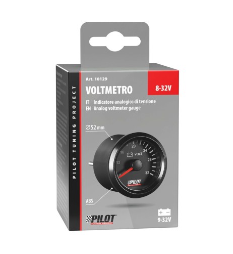 Indicatore 2 retroilluminato Voltimetro Black Analogue