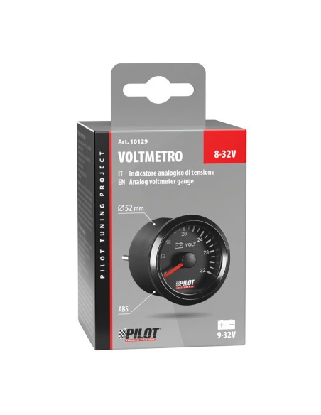 Indicatore 2 retroilluminato Voltimetro Black Analogue