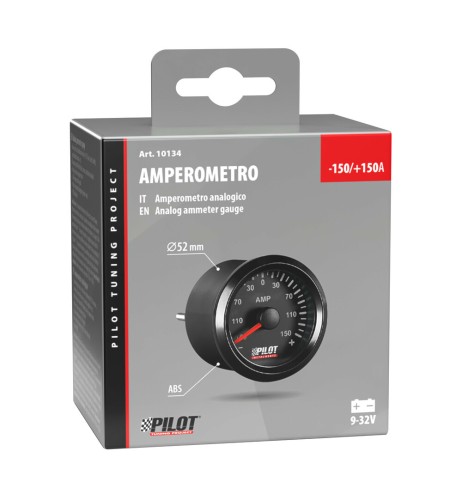 Indicatore 2 retroilluminato Amperometro Black Analogue