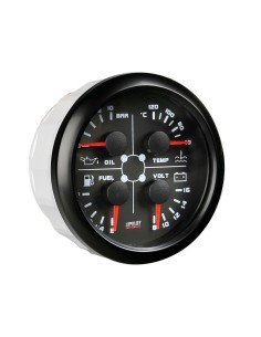 Indicatore 85mm retroilluminato Manometro 4 in 1 Black Analogue