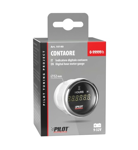 Indicatore 2 retroilluminato Contaore Black Digital