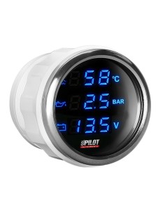 Indicatore 2 retroilluminato Manometro 3 in 1 Black Digital