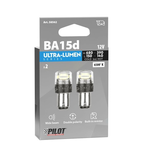 Coppia lampadine auto Led BA15d Ultra Lumen Series Resistenza incorporata