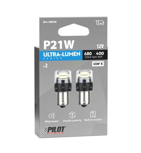 Coppia lampadine auto Led BA15s Ultra Lumen Series Resistenza incorporata