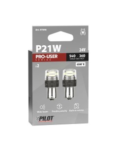 Coppia lampadine Led BA15s 24V Pro Series Bianco Resistenza incorporata