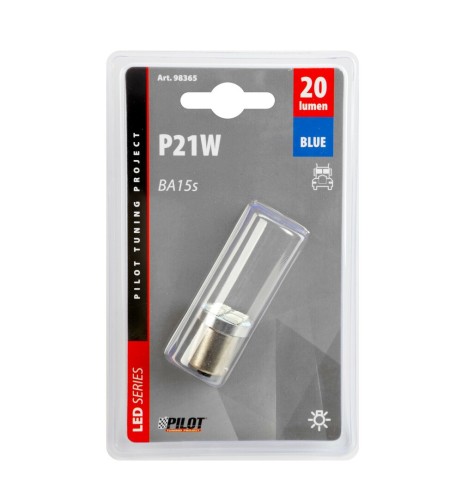 Lampadina Hyper Led 24V BA15s P21W 4 LED blu