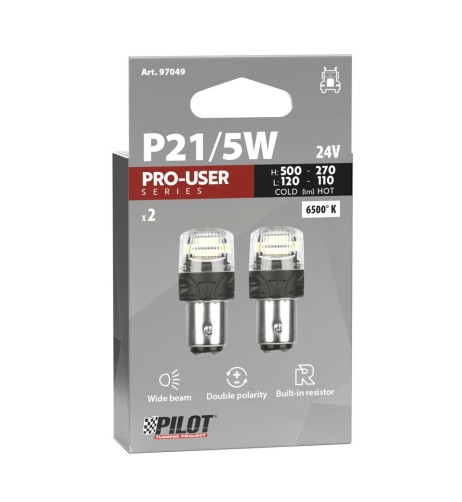 Coppia lampadine Led BAY15d 24V Pro Series Bianco Resistenza incorporata