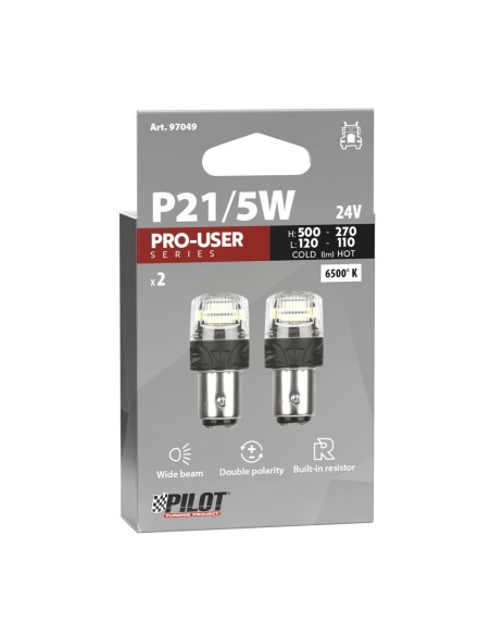 Coppia lampadine Led BAY15d 24V Pro Series Bianco Resistenza incorporata