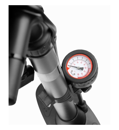 Pompa ciclo in acciaio con manometro H 480 mm