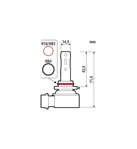 Lampada conversione a LED Halo Led Hyper Series H10 HB3 HB4