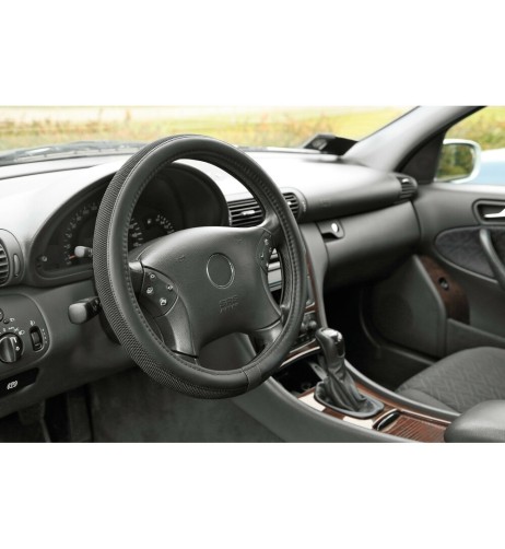 Coprivolante auto universale 37 39cm in similpelle Duo Grip Nero