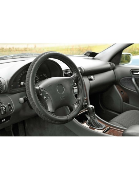 Coprivolante auto universale 37 39cm in similpelle Duo Grip Nero