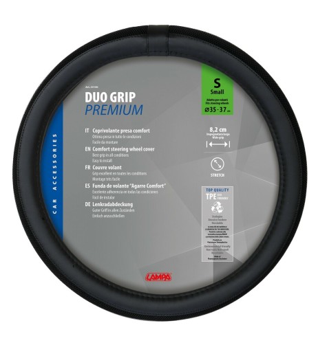 Coprivolante auto universale 35 37cm in similpelle Duo Grip Nero