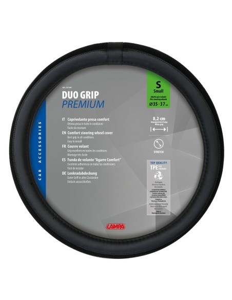 Coprivolante auto universale 35 37cm in similpelle Duo Grip Nero Coprivolante auto universale 35 37cm in similpelle Duo Grip Nero