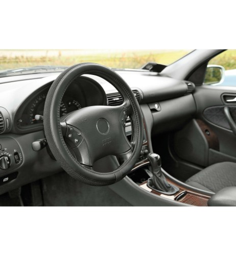 Coprivolante auto universale 35 37cm in similpelle Duo Grip Nero