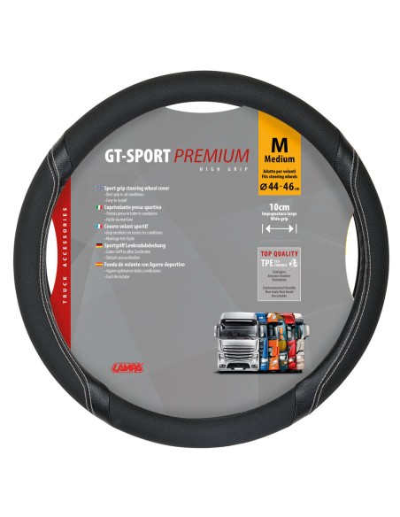 Coprivolante camion GT Sport nero argento in TPE taglia M 44 46cm Coprivolante camion GT Sport nero argento in TPE taglia M 44 46cm