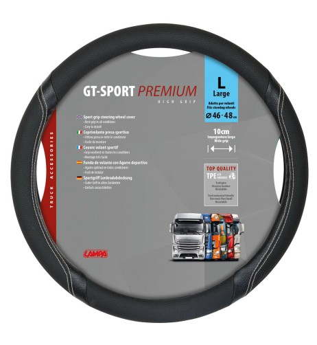 Coprivolante camion GT Sport nero argento in TPE taglia L 46 48cm