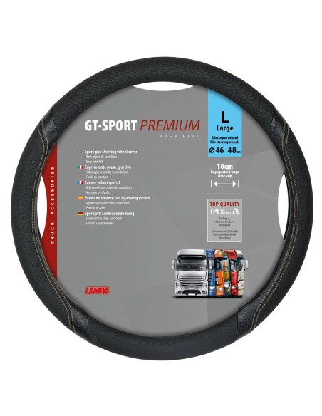 Coprivolante camion GT Sport nero beige in TPE taglia L 46 48cm