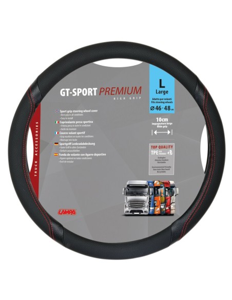 Coprivolante camion GT Sport nero rosso in TPE taglia L 46 48cm