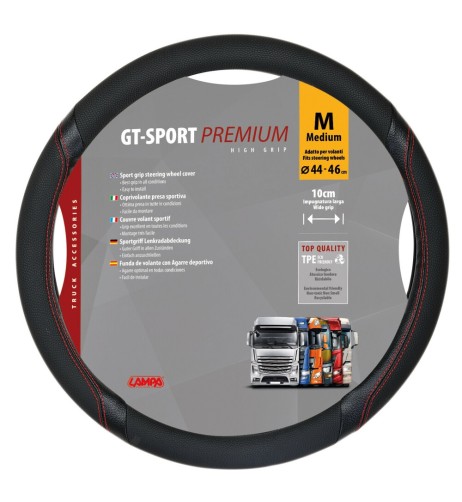 Coprivolante camion GT Sport nero rosso in TPE taglia M 44 46cm