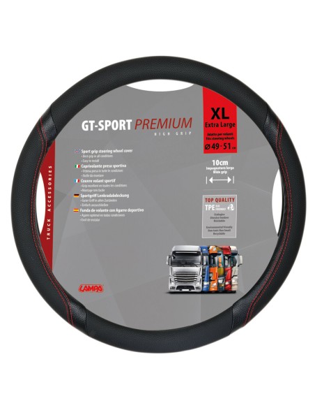 Coprivolante camion GT Sport nero rosso in TPE taglia XL 49 51cm