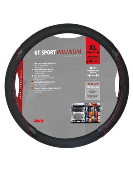 Coprivolante camion GT Sport nero rosso in TPE taglia XL 49 51cm