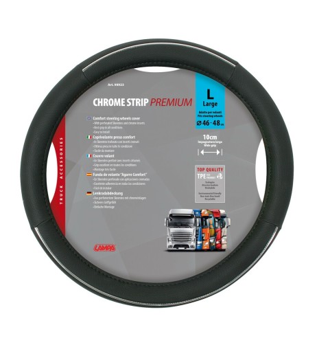 Coprivolante camion in eco pelle traforata Crome Strip Premium 46 48cm