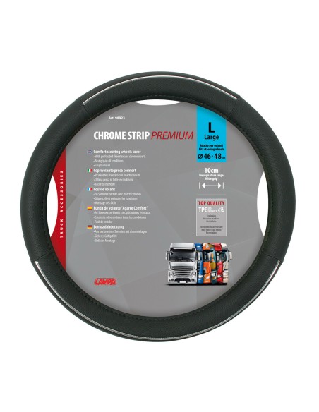 Coprivolante camion in eco pelle traforata Crome Strip Premium 46 48cm