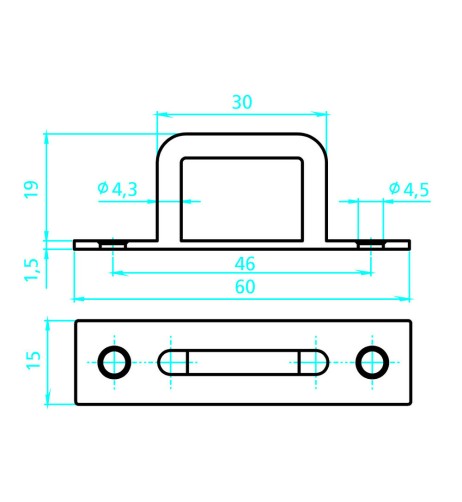 Cavallotti tendifune rettangolari camion 2 pezzi