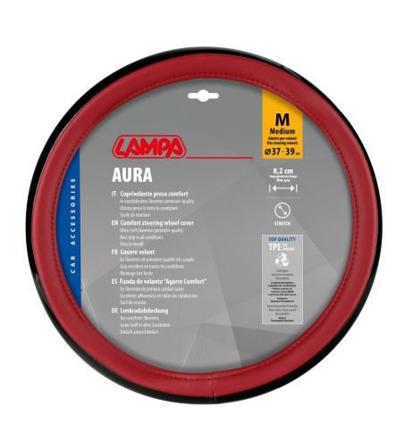 Coprivolante auto universale in Skeentex Aura rosso 37 39cm 