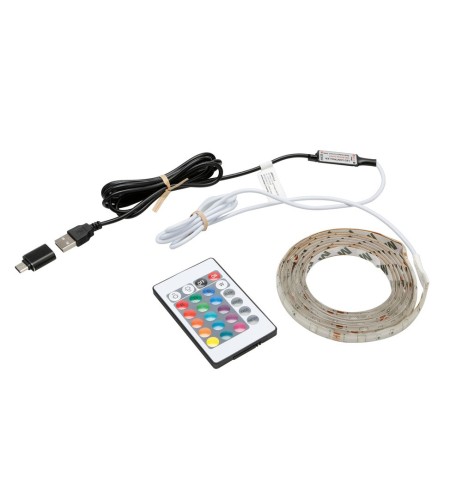 Striscia a Led RGB USB impermeabile 200 cm con telecomando