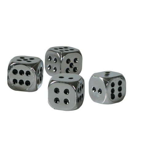 Set 4 tappi coprivalvola DADI custom cromo