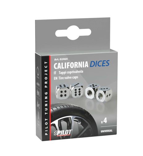 Set 4 tappi coprivalvola DADI custom cromo