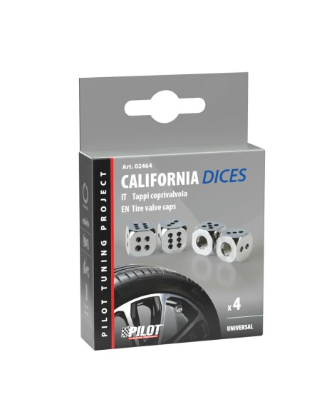 Set 4 tappi coprivalvola DADI custom cromo