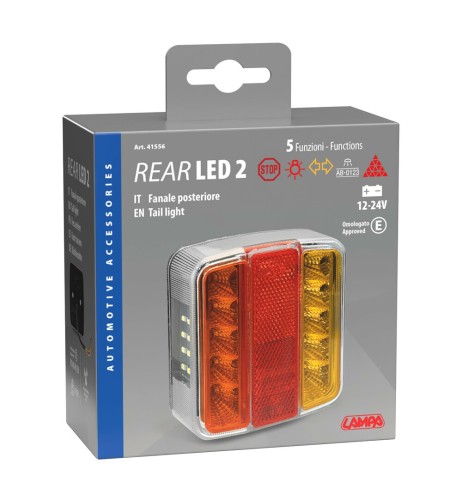 Fanale posteriore a 29 Led 5 funzioni 12 24V omologato