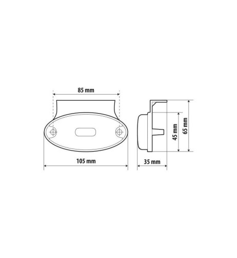 Luce ingombro LED 12 24V con catarifrangente e staffa