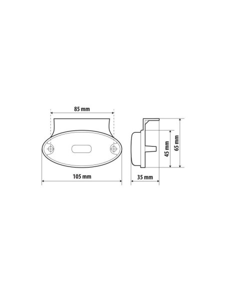 Luce ingombro LED 12 24V con catarifrangente e staffa