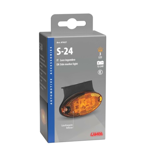 Luce ingombro LED 12 24V con catarifrangente e staffa