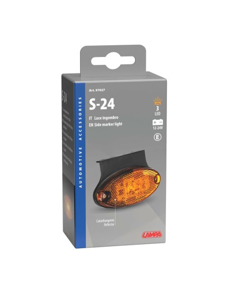 Luce ingombro LED 12 24V con catarifrangente e staffa