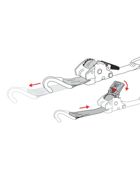 Nastro tensore autoretrattile a doppio gancio 2 5x300cm 600Kg