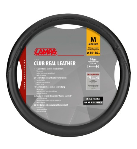 Coprivolante camion Club nero in vera pelle taglia M 44 46cm