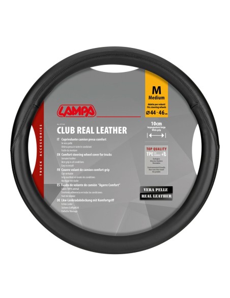 Coprivolante camion Club nero in vera pelle taglia M 44 46cm