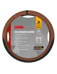 Coprivolante camion Club marrone in vero cuoio e skeentex taglia M 44 46cm