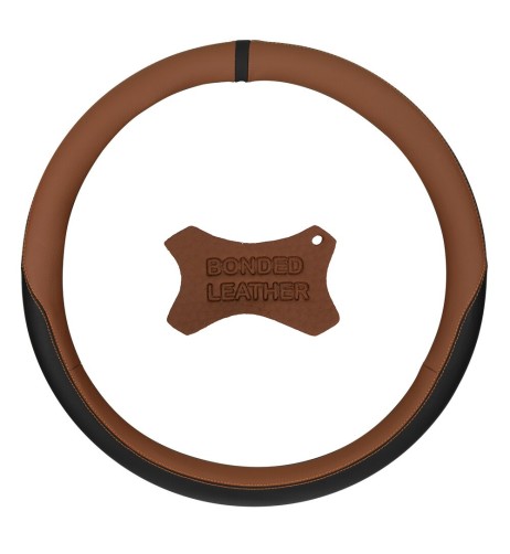 Coprivolante camion Club marrone in vero cuoio e skeentex taglia M 44 46cm