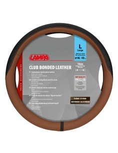 Coprivolante camion Club marrone in vero cuoio e skeentex taglia L 46 48cm