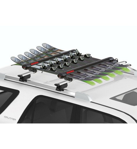 Portasci per barre da tetto FatCat evo black 6 paia di sci o 4 snow