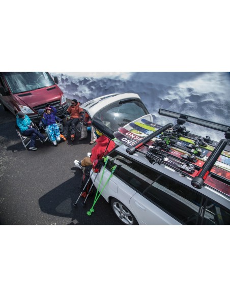 Portasci per barre da tetto FatCat evo black 6 paia di sci o 4 snow Portasci per barre da tetto FatCat evo black 6 paia di sci o 4 snow