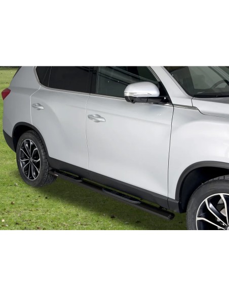 Pedane laterali ovali inox black SsangYong Rexton dal 2018